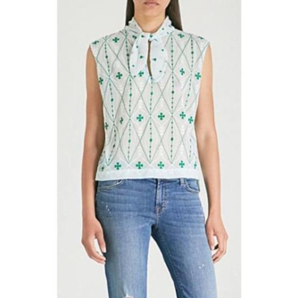 Sandro Aylee Sleeveless Bow Top